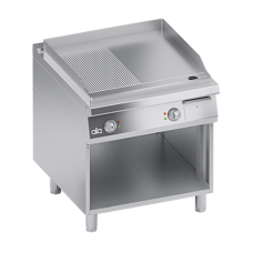 Grill electric linia 900 SOLUTION/ Gratar profesional dublu cu suprafata neteda si striata si dulap deschis ATA