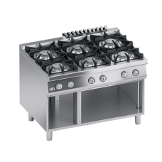 Masina de gatit linia 900 SOLUTION/ Aragaz profesional alimentare gaz 6 arzatoare si dulap deschis ATA