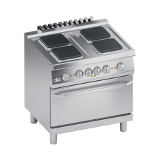 Masina de gatit linia 700 PERFORMANCE/ Aragaz profesional electric 4 arzatoare patrate si cuptor electric 2/1GN  ATA