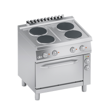 Masina de gatit linia 700 PERFORMANCE/ Aragaz profesional electric 4 arzatoare rotunde si cuptor electric ventilat 1/1GN  ATA