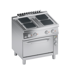 Masina de gatit linia 700 PERFORMANCE/ Aragaz profesional electric 4 arzatoare patrate si cuptor electric ventilat 1/1GN  ATA