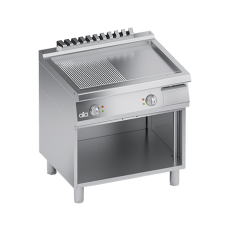 Grill electric linia 700 PERFORMANCE/ Gratar profesional cu suprafata neteda si striata si dulap deschis ATA